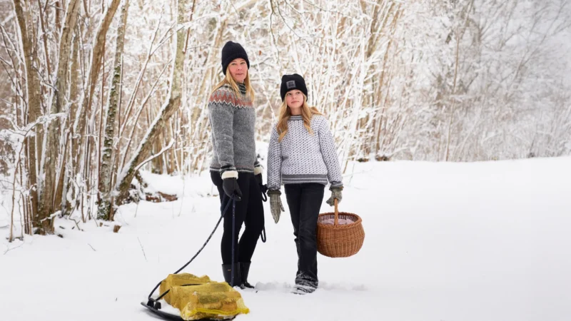 Personer i vinter och snö