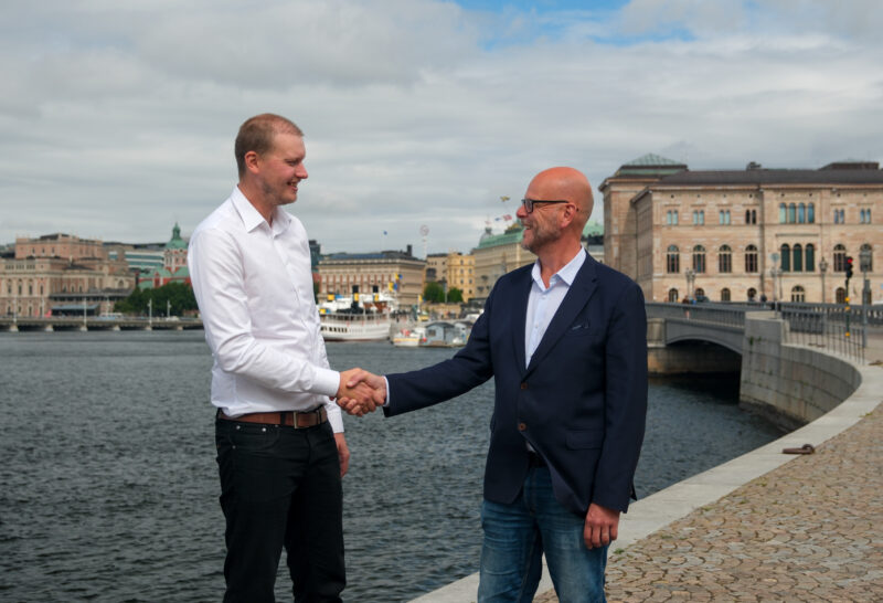 Sebastian Norman, CCO på Lantmännen Aspen och Jan Zetterman, VD på Skärgårdsstiftelsen.